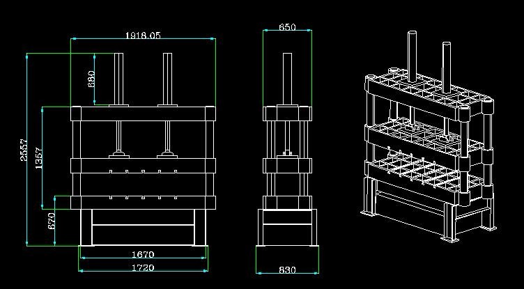 चार स्तम्भ हाइड्रोलिक प्रेस मेसिन 100T कोल्ड एक्सट्रुजन प्रेस